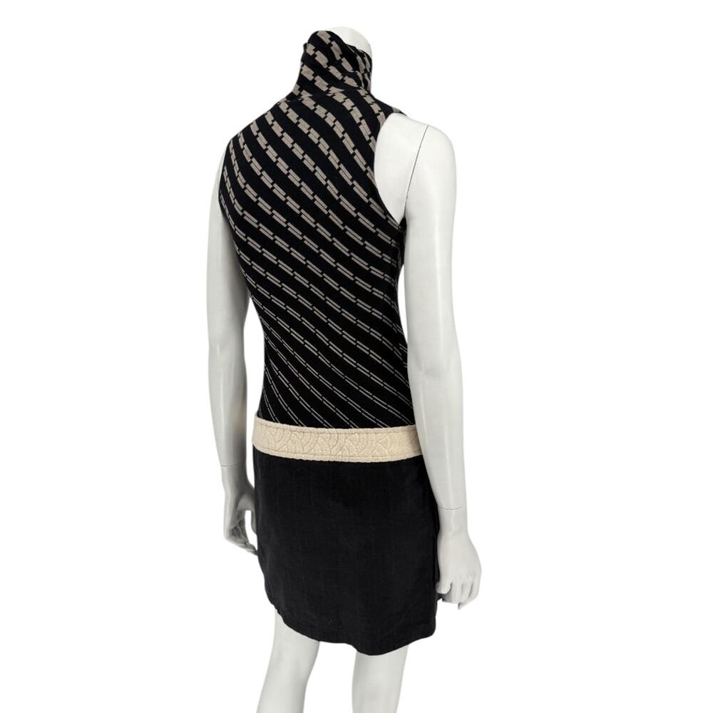 Custo Barcelona Sleeveless High-Neck Mixed-Media Mini Dress – Size 2 - Picture 11 of 16